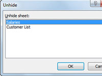 Excel 2010 워크시트 숨기기 및 숨기기 해제 방법