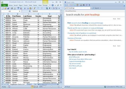 Come ottenere assistenza in Excel 2010