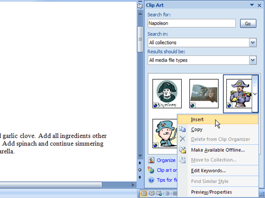 Como adicionar clipart a um documento do Word 2007