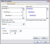 Création d'une table des matières dans Word 2007