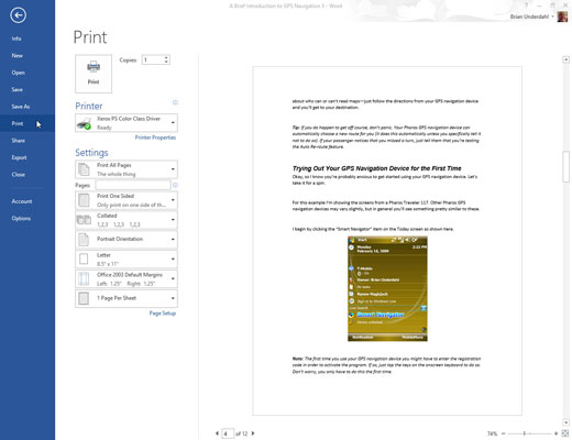 Come stampare il tuo documento Word 2013