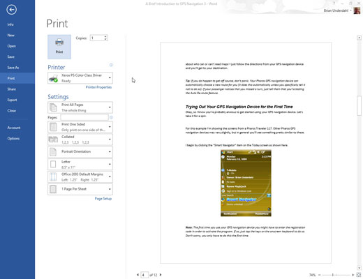 Comment imprimer votre document Word 2013