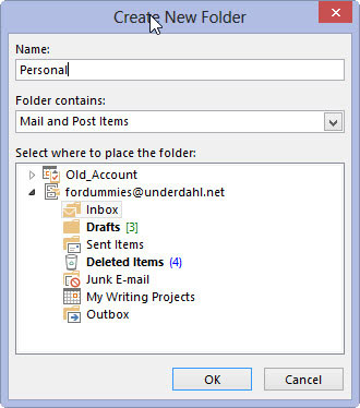 So erstellen Sie einen neuen E-Mail-Ordner in Outlook 2013