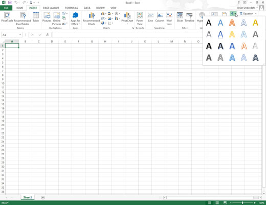 Come aggiungere WordArt in Excel 2013