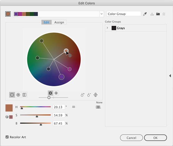 Illustrator CC Guias de cores e temas de cores