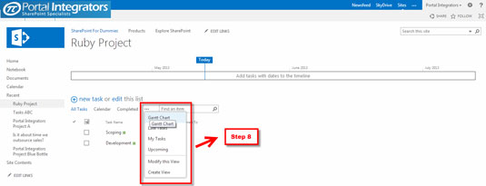 Come creare elenchi di attività con visualizzazione diagramma di Gantt in SharePoint 2013