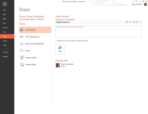 So teilen Sie eine PowerPoint 2013-Präsentation mit anderen Benutzern