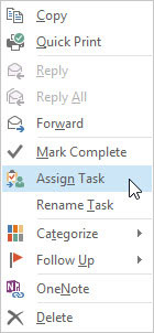 Outlook 2013에서 작업을 할당하는 방법