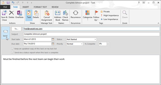 Cómo asignar tareas en Outlook 2013