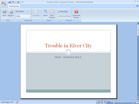 如何在 PowerPoint 2007 中使用打印預覽命令