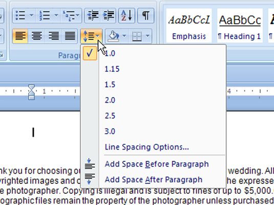 Come regolare linterlinea allinterno di un paragrafo in Word 2007