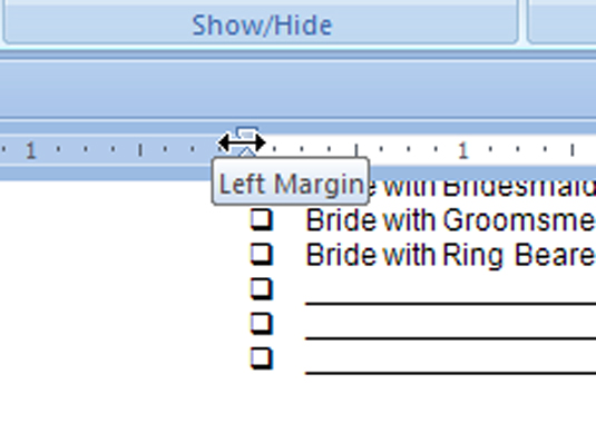 Come utilizzare la tabulazione sinistra in Word 2007