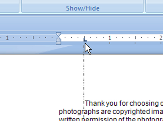 Come annullare limpostazione di un punto di tabulazione in Word 2007