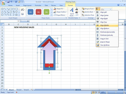 Allineamento di più oggetti grafici in Excel 2007