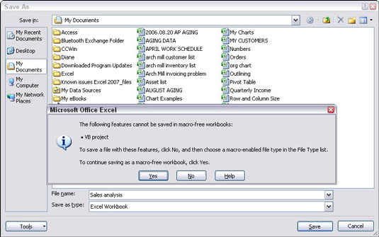 Excel 2007 매크로 사용 통합 문서 저장 및 사용