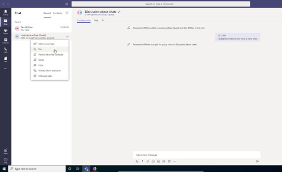 Cách chuyển từ Kênh Microsoft Teams sang Trò chuyện