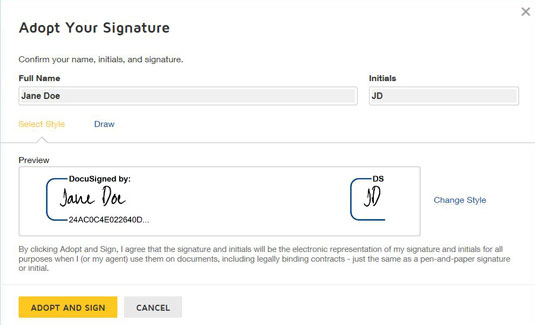 如何使用 DocuSign 簽署文件