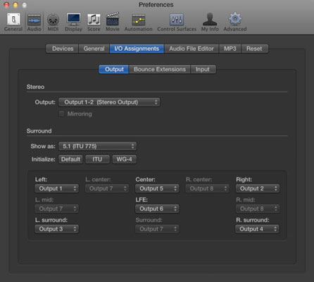 Logic Pro X의 오디오 기본 설정