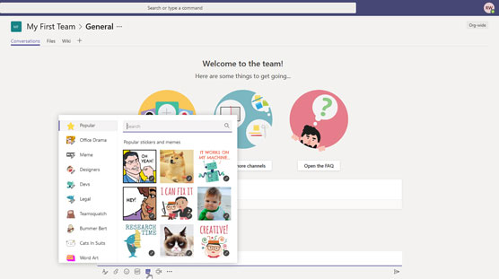 Gửi nhiều hơn văn bản khi trò chuyện trong Microsoft Teams