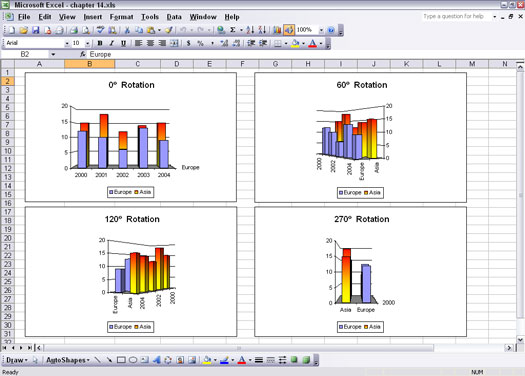 Drehen eines 3D-Excel-Diagramms