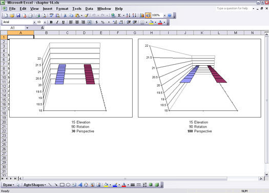 旋轉 3-D Excel 圖表