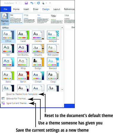 Làm việc với Chủ đề Office 2019