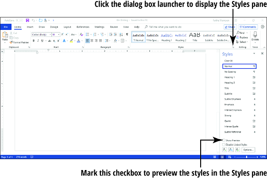 Come applicare stili e set di stili in Word 2019