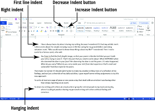 Cómo alinear y sangrar párrafos en Word 2019