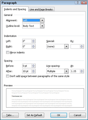 Come impostare l'interlinea in Word 2010