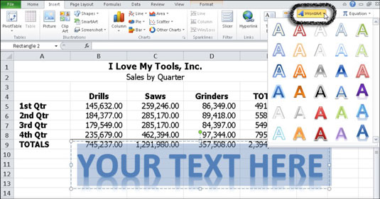 Come inserire e formattare WordArt in Excel 2010