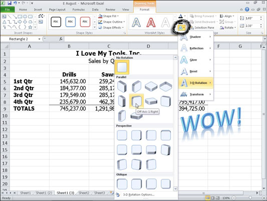 Cómo insertar y formatear WordArt en Excel 2010