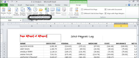 Come creare unintestazione o un piè di pagina personalizzati in Excel 2010