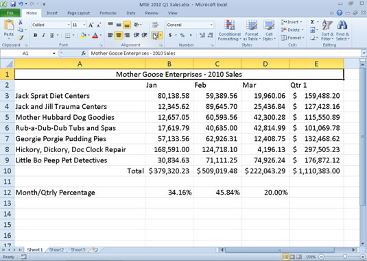 Unione e divisione di celle in Excel 2010