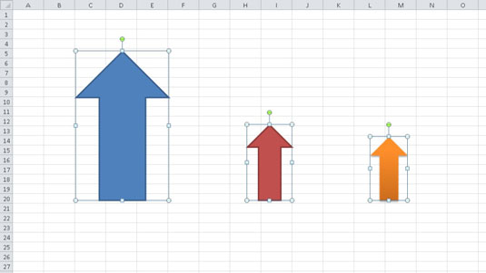 Excel 2010에서 여러 그래픽 개체를 정렬하는 방법