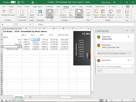 Tính năng Ghi chú và Chia sẻ Tệp trong Bản cập nhật Excel 2016