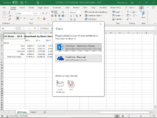 Note e funzionalità di condivisione file nell'aggiornamento di Excel 2016