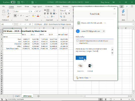 Tính năng Ghi chú và Chia sẻ Tệp trong Bản cập nhật Excel 2016