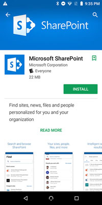 L'app mobile di SharePoint