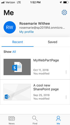 L'app mobile di SharePoint