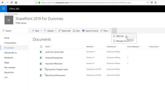 Cách chia sẻ và theo dõi trang web SharePoint