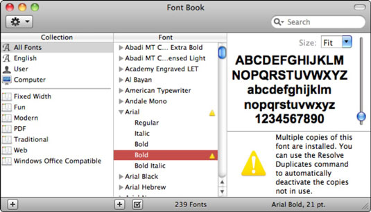 Mac용 Office 2011에서 중복 글꼴을 비활성화하는 방법