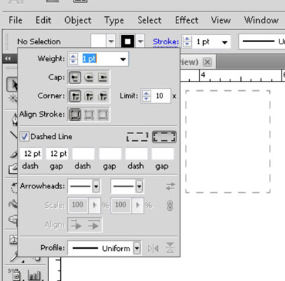 Modificação de traço do Adobe CS5 Illustrator