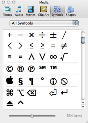 Mac용 Office 2011에서 기호 및 특수 문자 삽입