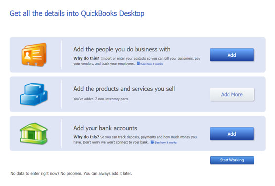 Cách sử dụng thiết lập nhanh trong QuickBooks 2020