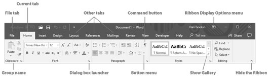 La cinta de Word 2019