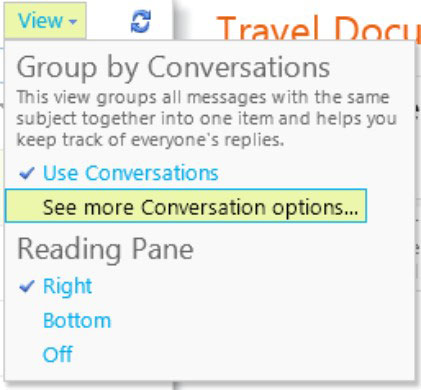 Visualizzazione conversazione di Outlook tramite Exchange Online