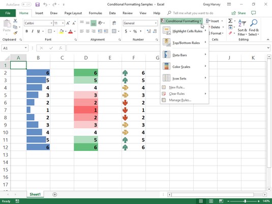 Excel 2019 中的條件格式