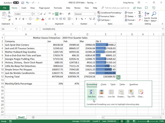 Excel 2019의 조건부 서식