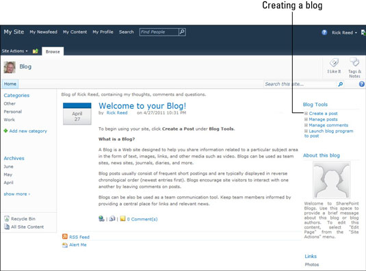 Crea un blog personale con SharePoint Online