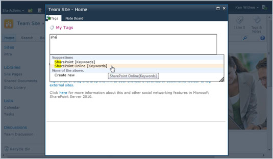 Aggiungi tag e note alle pagine di SharePoint Online